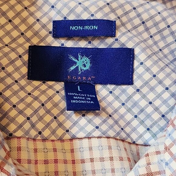 Mens non-iron dress shirt size L Egara - Picture 3 of 9